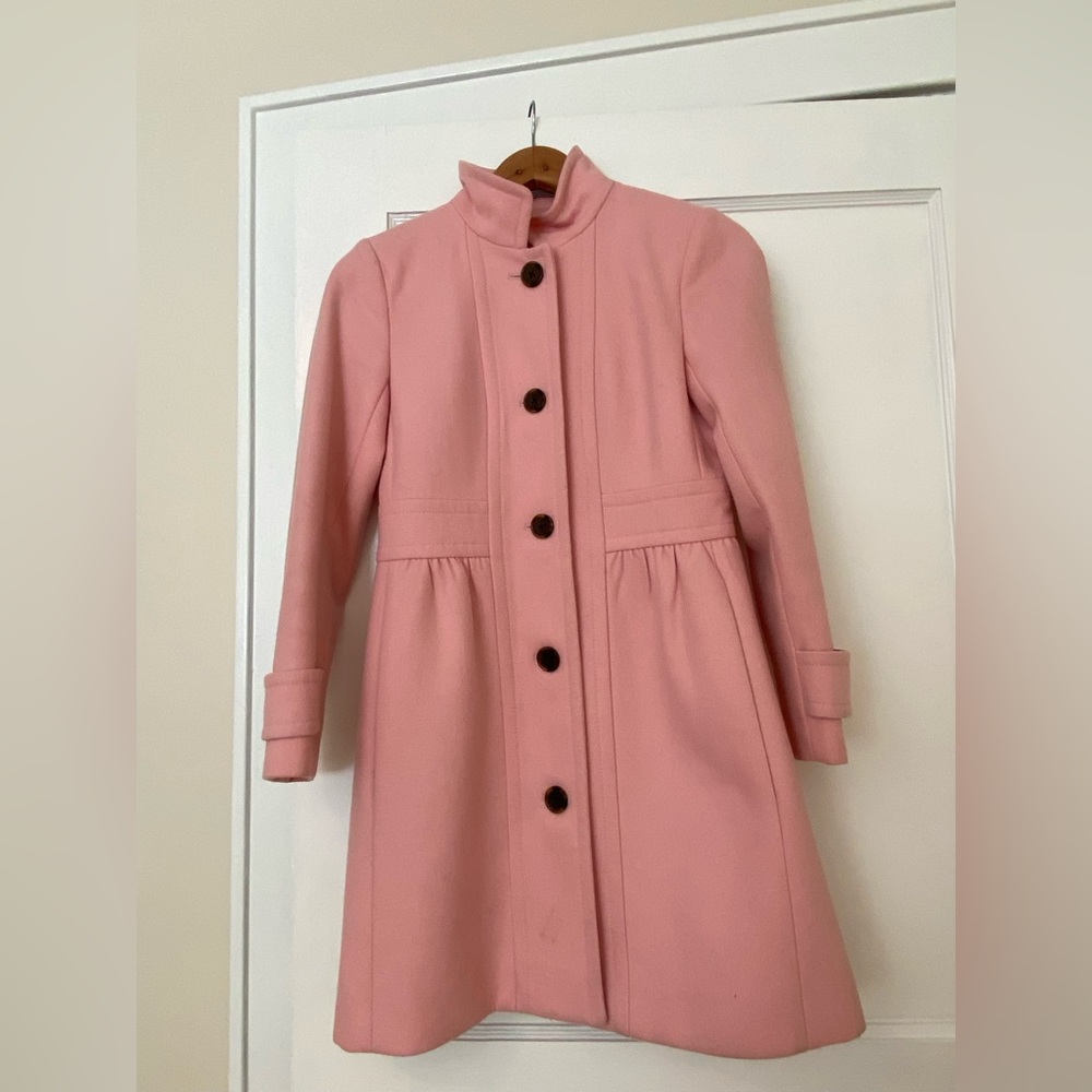 J. Crew Blush Trench Coat with Dark Buttons